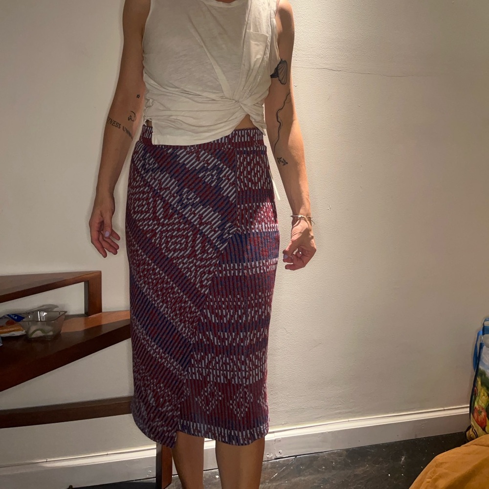 new with tags patterned anthropologie midi skirt